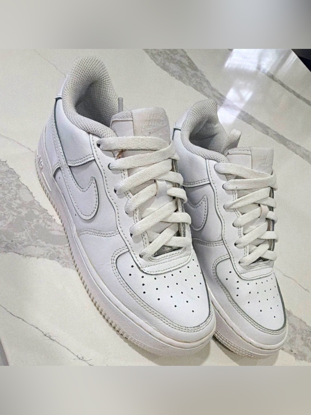 Nike Air Force 1 Unisex Kids White Leather Low Top Lace Up US 6Y DH2920-111
